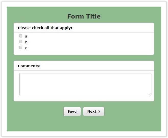html form background color code
